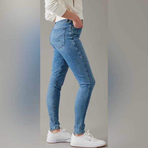 AEO 🦅 Super Stretch Jegging in Waterfall Blue size 10 Extra Long - Picture 4 of 16